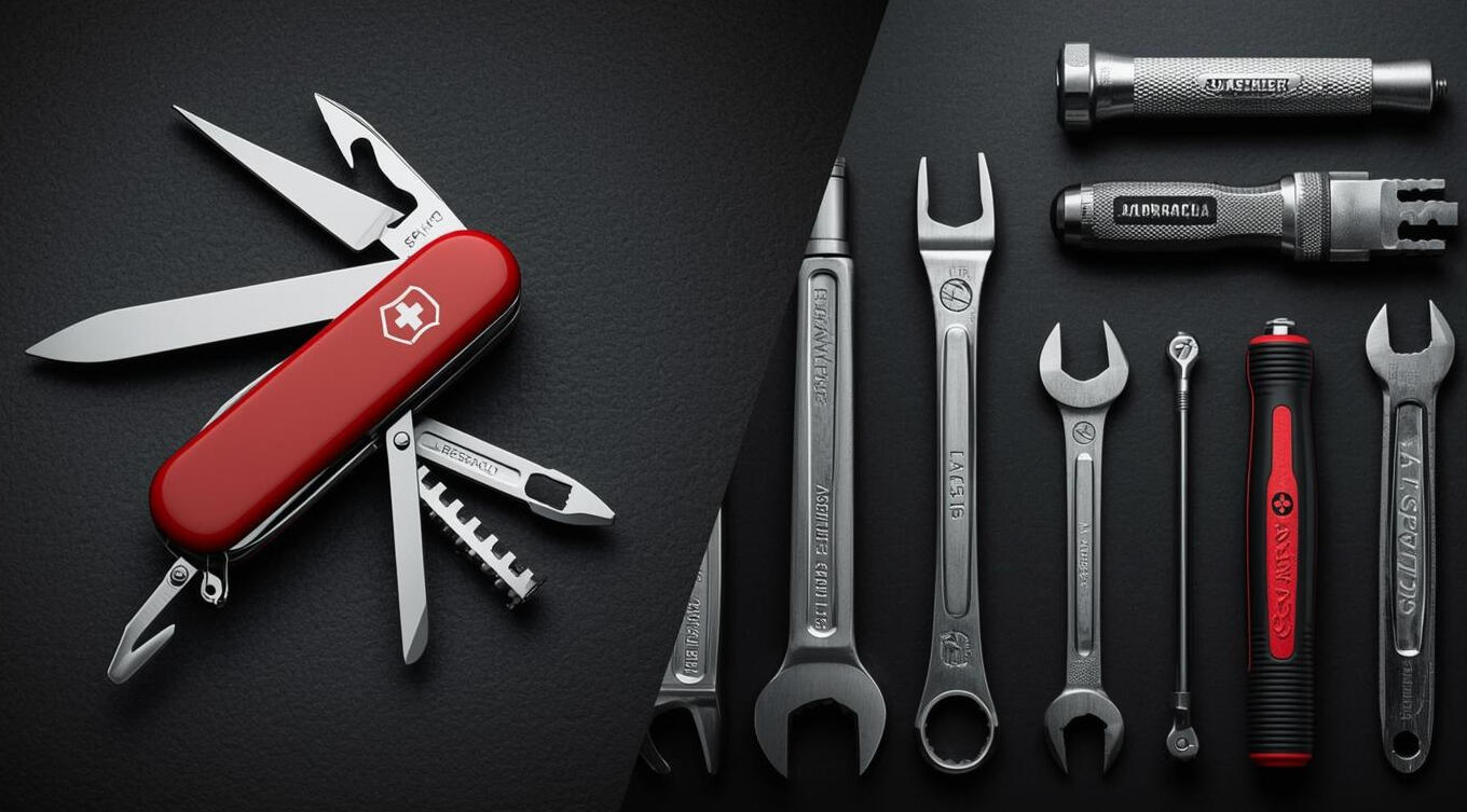 multi tool versus separate tool swiss army knife contrasted with separate tools