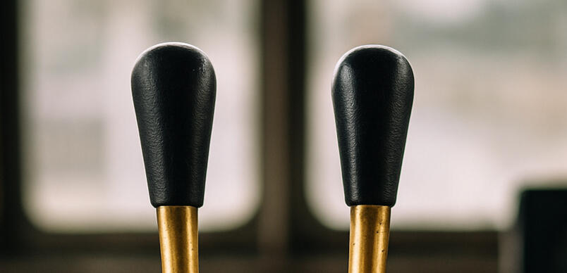 Two levers Twin brass control levers